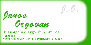 janos orgovan business card